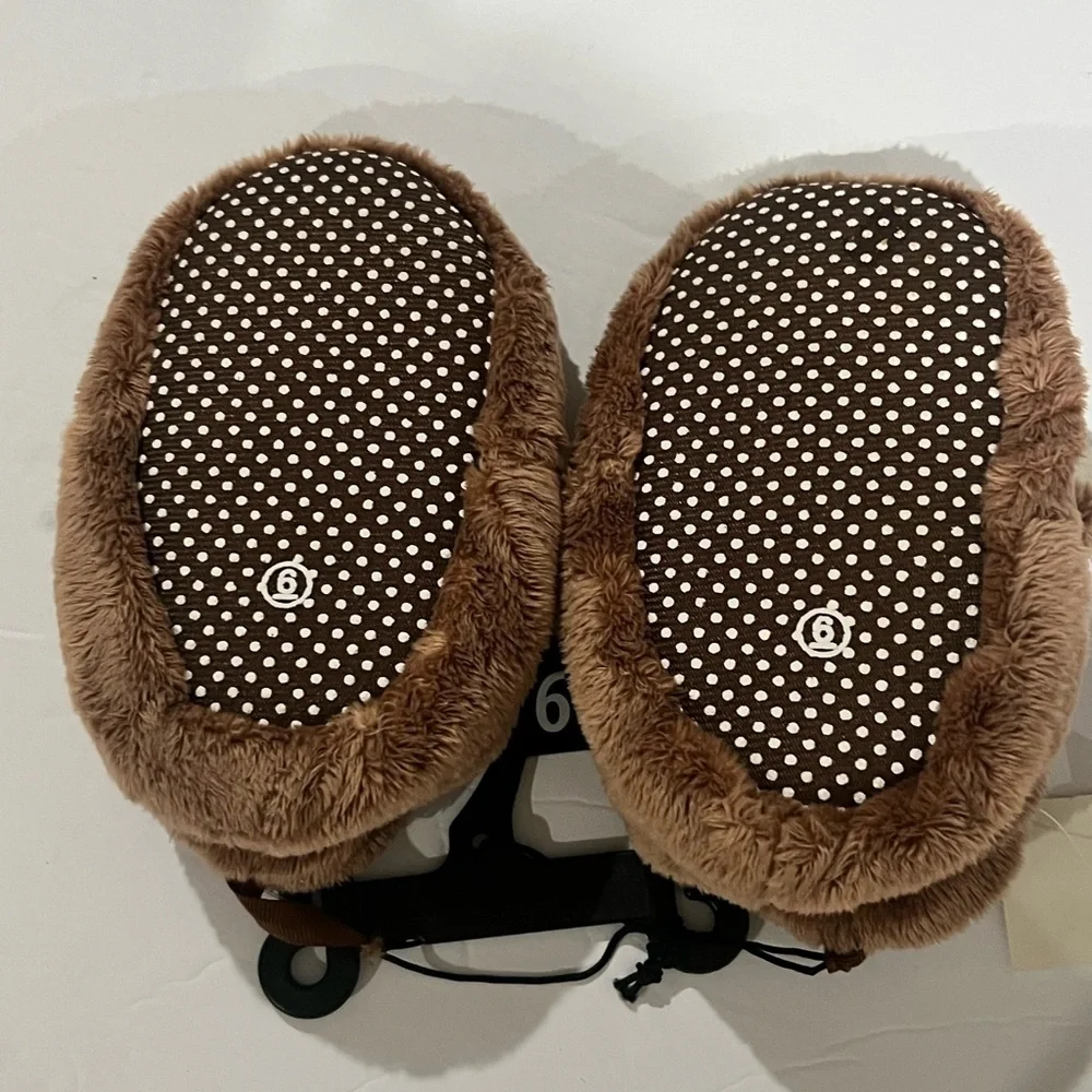 Brown Reindeer Slippers with Red Nose
